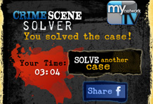 Wireframe MynetworkTV Crime Scene Solver iPhone App